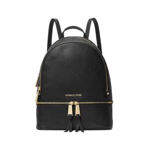 Rucsac Michael Kors Rhea Zip Medium Black & Gold Metal